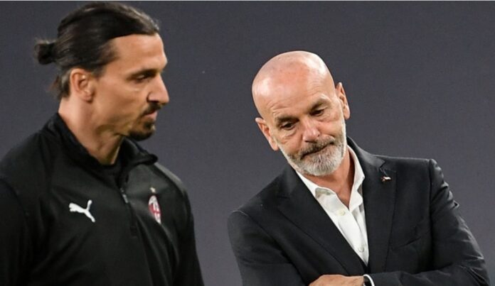 Zlatan Ibrahimovic og Stefano Pioli
