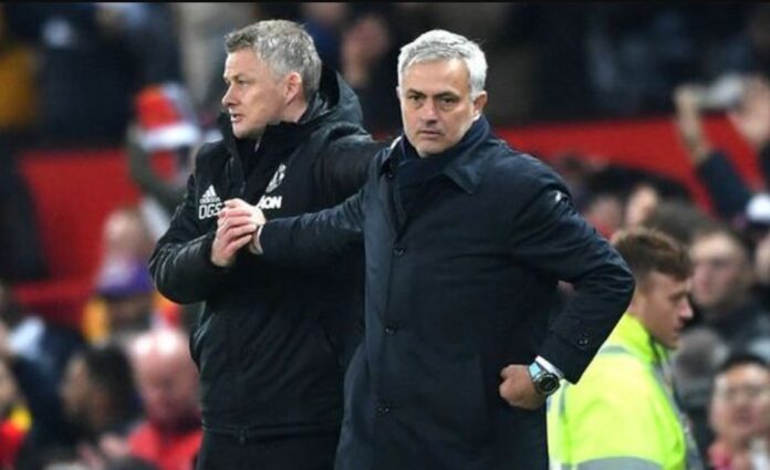 Ole Gunnar Solskjær og Jose Mourinho
