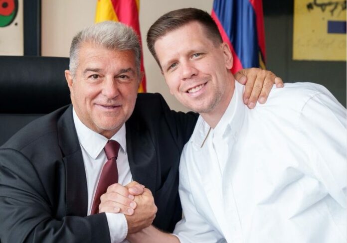 Joan Laporta og Wojciech Szczesny