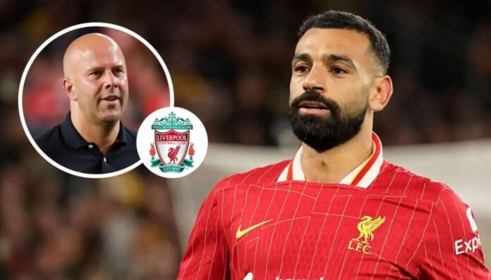 Mohamed Salah med Arne Slot i en sirkel